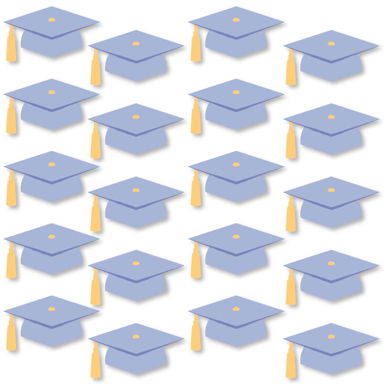 Big Dot of Happiness Light Purple Graduation Cap Decorations, DIY Large Grad Hat Cut-Outs, Double-Sided Lavender Grad Party Essentials - Set of 20